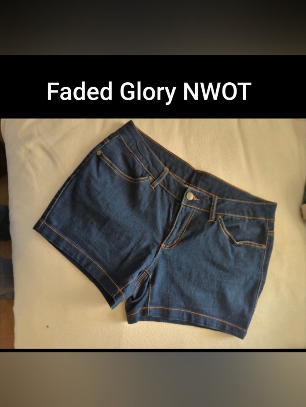 Faded Glory Denim Jean Shorts Size 10 NWOT